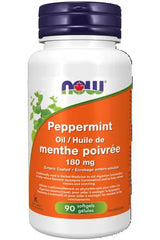 Now Peppermint Oil, 180mg, 90 count (Pack of 1)