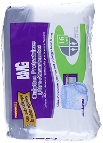 AMG Ultra-Absorbent Incontinence Underwear For Men and Women, Large, 16 Count