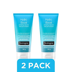 Neutrogena Hydro Boost Exfoliating Face Scrub - Hyaluronic Acid and Aha - Gel Cream Face Cleanser - Non-comedogenic - Blue, Pack of 2 (2x141ml)