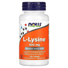 NOW Supplements L-Lysine 500mg Vegetable Capsules, 100 Count