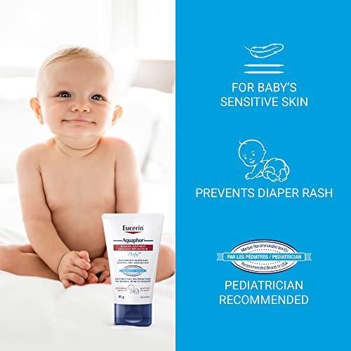 EUCERIN AQUAPHOR Baby Healing Ointment for Baby's Sensitive Skin, 85g | Multi-purpose | Semi-occlusive formula | Non-Comedogenic | Fragrance-free Healing Ointment | Non-Greasy Healing Ointment | Recommended by U.S. Pediatricians