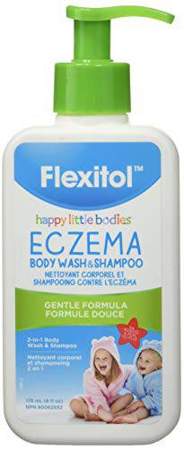 Flexitol Happy Little Bodies Eczema Relief Body Wash & Shampoo | Natural Ingredients | Colloidal Oatmeal - Relieves Skin irritation Itchiness | 175ml