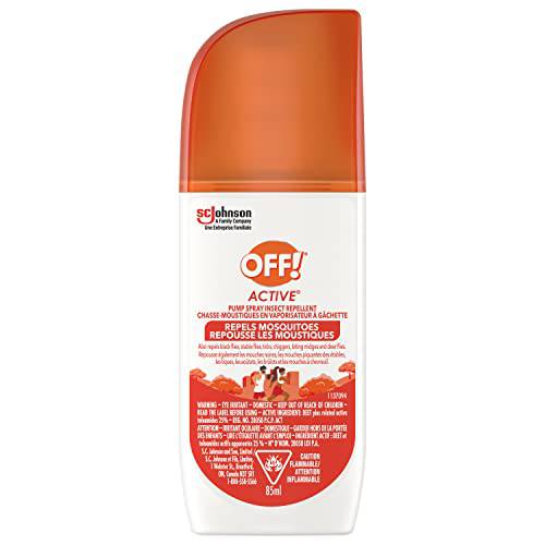 OFF! Active Insect and Mosquito Repellent, Bug Spray for Camping, Bug Repellent Safe for Clothing, 85 mL (Packaging May Vary)