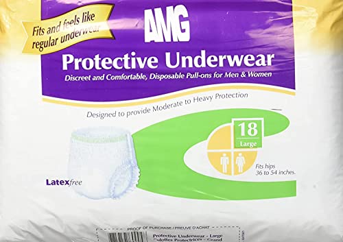 AMG Incontinence Underwear For Men and Women, Large, 18 Count