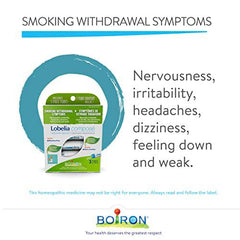 Boiron Lobelia Compose, Homeopathic medicine for the relief of smoking withdrawal symptoms. 3 Tubes