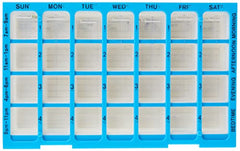 EZY DOSE Weekly (7-Day) Pill Organizer, Vitamin and Medicine Box, Large Compartments with Easy Fill Tray, 4 Times a Day, Clear Lids