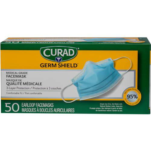 CURAD Blue Mask, with earloops. 50 masks/box