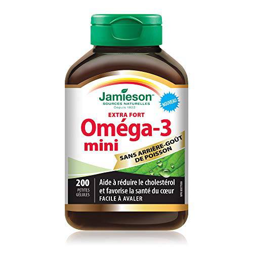 Jamieson No Fishy Aftertaste Extra Strength Omega-3 Mini, 200 Count