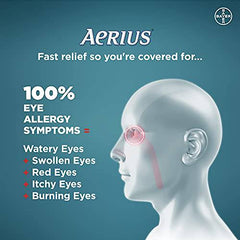 Aerius Allergy Medicine, Fast Relief, 24-Hour, Non-Drowsy, 15 Symptoms, 50 Tablets