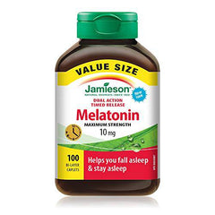 Melatonin 10 mg Maximum Strength Dual Action Timed Release - Value Size, Gluten-Free , 100 Count (Pack of 1)