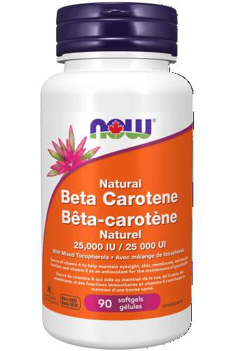 Now Beta Carotene 25,000 IU Natural D.Salina 90gel