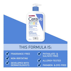 CeraVe BABY Moisturizing Lotion, Gentle Skin Care for Face & Body with Ceramides, Hyaluronic Acid, Niacinamide & Vitamin E. Fragrance-Free, Paraben-Free, Dye-free. Sensitive skin, non-greasy, 473ML