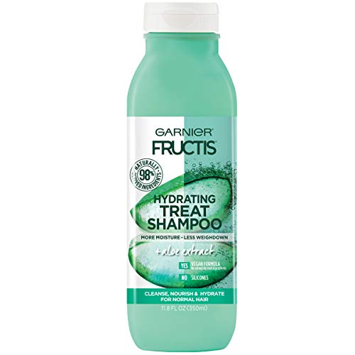 Garnier Fructis Hydrating Treat Shampoo, 98 Percent Naturally Derived Ingredients, Aloe, Nourish and Hydrate for Normal Hair, 11.8 fl. oz.