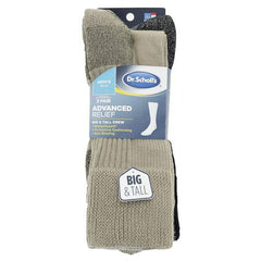 Dr. Scholl's Men's Advanced Relief Blisterguard Socks - 2 & 3 Pair Packs - Non-Binding Cushioned Moisture Management, Khaki, 7-12