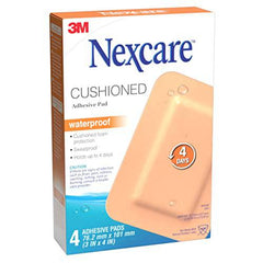 Nexcare™ Cushioned Adhesive Pad AWP-34-CA, Waterproof, 3 in x 4 in (76.2 mm x 101 mm), 4/Pack