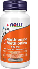 NOW Supplements L-Methionine 500mg Capsules, 100 Count