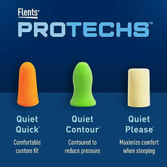 Flents Ear Plugs, 50 Pair, Ear Plugs for Sleeping, Snoring, Loud Noise, Traveling, Concerts, Construction, & Studying, Contour to Ear, NRR 33 Clear