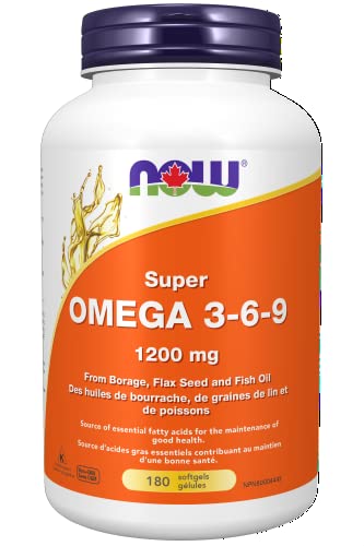 NOW Supplements Super Omega 3-6-9 1,200mg Softgels, 180 Count