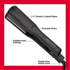 Revlon Fast Results Ceramic Flat Iron, 1-1/2 Inch