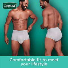 Depend Fresh Protection Adult Incontinence Underwear for Men (Formerly Depend Fit-Flex), Disposable, Maximum, Small/Medium, Grey, 32 Count