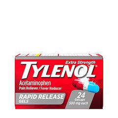 Tylenol Extra Strength Acetaminophen Rapid Release Gels for Pain & Fever Relief, 24 ct