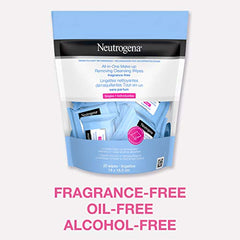 Neutrogena Make-up Remover Cleansing Wipes, Alcohol & fragrance-free, Facial Wipes, 20 Single wrapped wipes