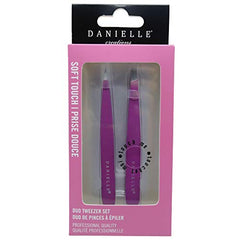 Danielle Soft Touch Stainless Steel Duo Tweezers Set