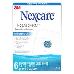 Nexcare™ Tegaderm™ Transparent Dressing H1626-06-CA, Waterproof, 4 in x 4 3/4 in (10 cm x 12 cm), 6/Pack