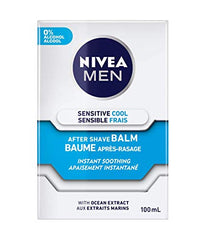 NIVEA Men Sensitive Skin Cooling After Shave Balm (100mL), Aftershave for Sensitive Skin, No Drying Alcohol, Instantly Soothes & Cools Down Skin After Shaving