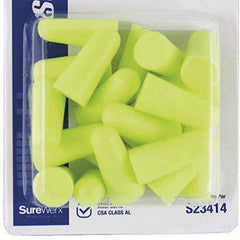 Sellstrom S23414 Foam Plug-Uncorded-10PR/BLS Pk, Standard, Hi/Viz Green (Pack of 10)