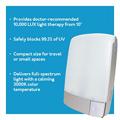 Carex Health Brands P80100 Sunlite Bright Light Therapy Lamp, Silver