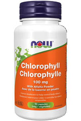 NOW Supplements Chlorophyll 100mg with Alfalfa Capsules, 90 Count