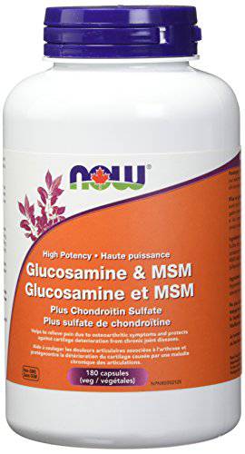 NOW Supplements Glucosamine and MSM Plus Chondroitin Capsules, 180 Count