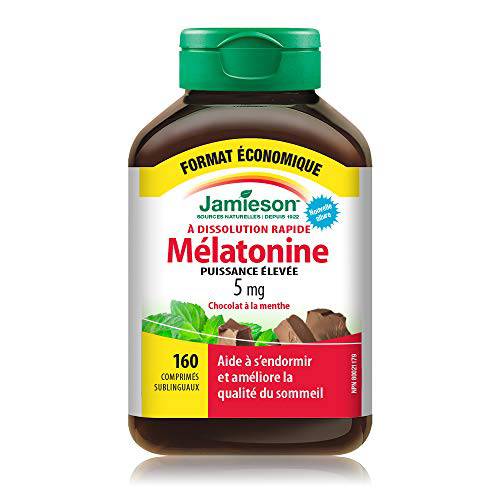 Melatonin 5 mg Extra Strength - Chocolate Mint Flavour Fast Dissolving Tablets, Value Size