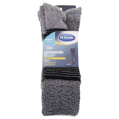 Dr. Scholl's Men's Advanced Relief Blisterguard Socks - 2 & 3 Pair Packs - Non-Binding Cushioned Moisture Management, Charcoal Stripe, 7-12