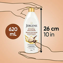 Jergens Moisturizer | Enriching Shea Butter Body Lotion for Dry Skin | Dermatologist Tested and Cruelty Free, Pack of 2