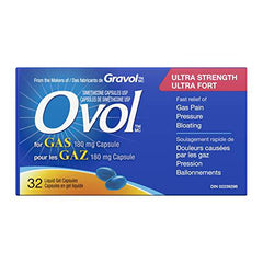 Ovol Ultra Strength Softgels Capsule For Gas, Relief for Gas Pain, Pressure, Bloating, 180mg