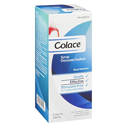 Colace Docusate Sodium Stool Softener Solution - Syrup | Treats Occasional Constipation | 4 Mg/ml | 250 ml