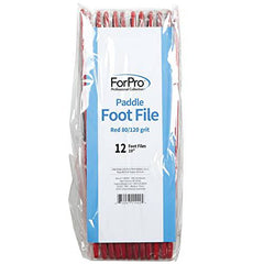 For Pro Red Pedi Paddle Foot File 80/120 Grit, 12 Count