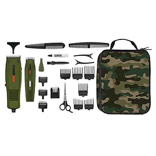 Conair Man HCT94C 3-in-1 Combo 22-Pc Home Haircutting Kit W/Camo Pouch, 1 Count