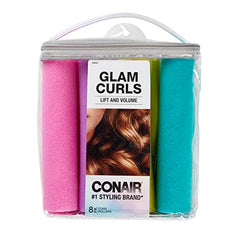 Conair Foam Hair Rollers for Big Loop Curls, Hair Rollers, Hair Curlers in Assorted Sizes, 8 Count (Pack of 1)