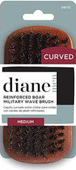 Diane medium firmness reinforced boar bristle, curved military style wave mens hair brush, d8175