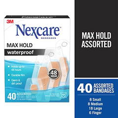 Nexcare™ Max Hold Waterproof Bandages, Assorted 40 ct value pack