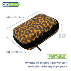 EZY DOSE Hard Sided Pill Case, Features Zippered Pouch, Easy to Use Design, Perfect for Travel and Daily Usage, 8-Comparments, BPA Free, Tortoise