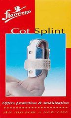 Flamingo Cot Splint Straightening Finger Corrector Brace for Fracture, Muscle - Aluminium with Foam Padding for Immobilises, Burns and Protects Phalanges - Small