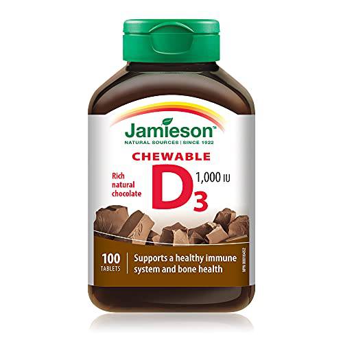 Jamieson Chewable Vitamin D3 1,000 IU - Rich Natural Chocolate Flavour