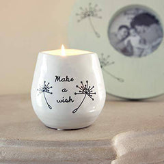 Dandelion Wishes 77110 Plain, Make A Wish White Ceramic Soy Serenity Scented Candle