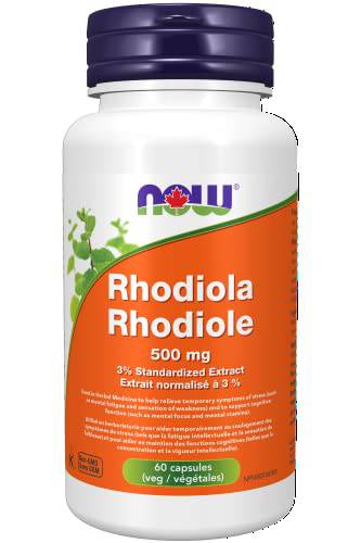 NOW Supplements Rhodiola 500mg Capsules, 60 Count