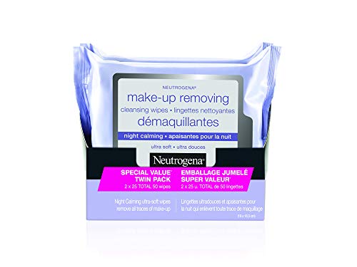 Neutrogena Makeup Remover Cleansing Face Wipes, Night Calming Facial Wipes, 50 Count