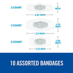 Nexcare™ Advanced Healing Waterproof Bandages AWB-10-CA, Assorted Sizes, 10/Pack